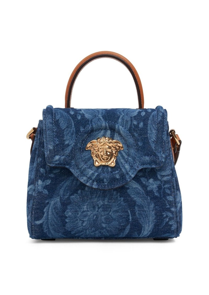 Versace Small Medusa Denim Top Handle Bag