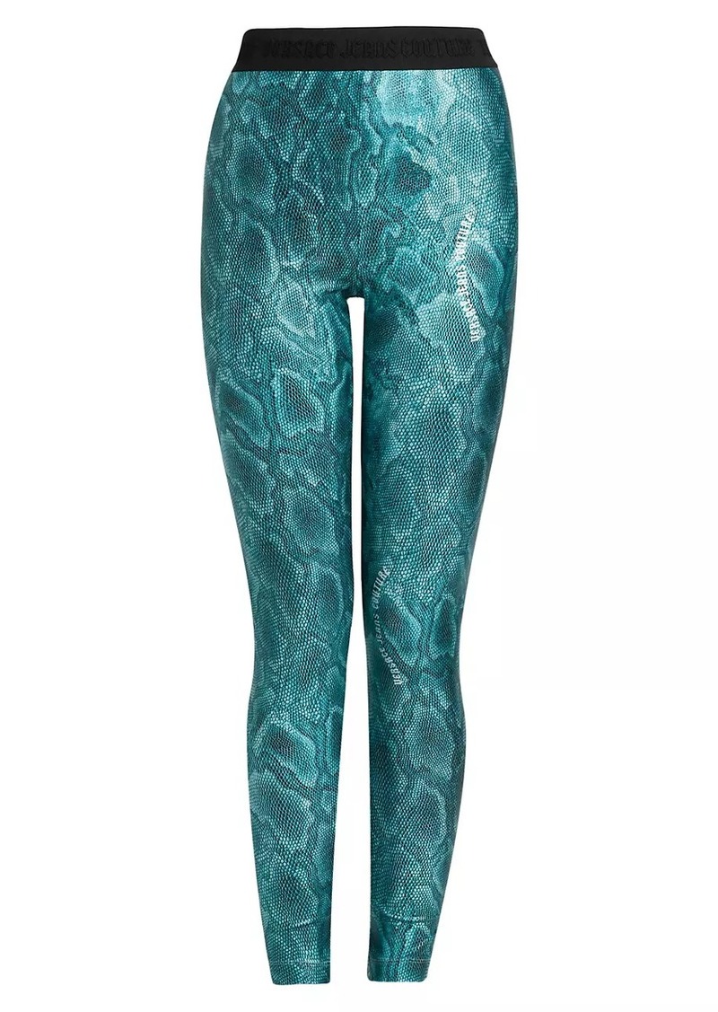 Versace Snakeskin-Printed Leggings