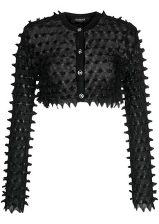Versace spike-textured cropped cardigan