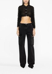 Versace spike-textured cropped cardigan
