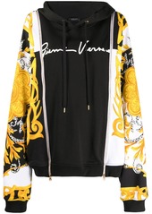 Versace spliced GV Signature Baroque print hoodie