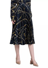 Versace Status Twill Pleated Midi-Skirt