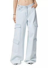 Versace Stone-Washed Wide-Leg Cargo Jeans