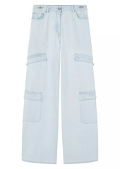 Versace Stone-Washed Wide-Leg Cargo Jeans