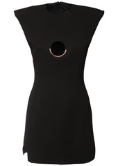 Versace Stretch Cady Mini Dress W/ Ring Detail