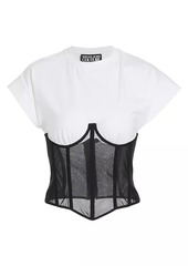 Versace Stretch Cotton Corset Tee