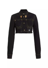 Versace Stretch Denim Crop Jacket