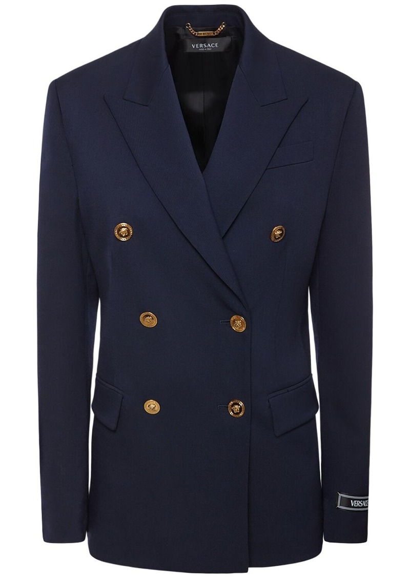 Versace Stretch Wool Double Breast Jacket