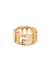 Versace Studded Greek Motif Band Ring