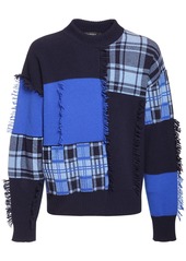 Versace Tartan Patchwork Wool Sweater