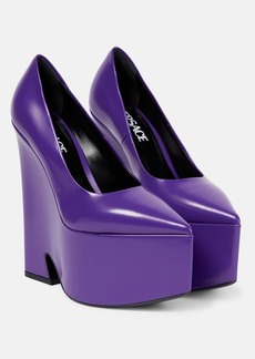 Versace Tempest leather platform pumps