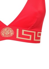 Versace Triangle Bikini Top W/ Greek Motif