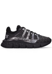 Versace Trigreca Logo Mesh & Leather Sneakers