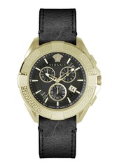 Versace V-Greca Chrono Leather Watch