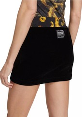 Versace Velvet Drawstring Miniskirt