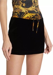 Versace Velvet Drawstring Miniskirt