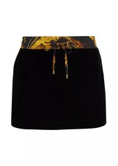 Versace Velvet Drawstring Miniskirt