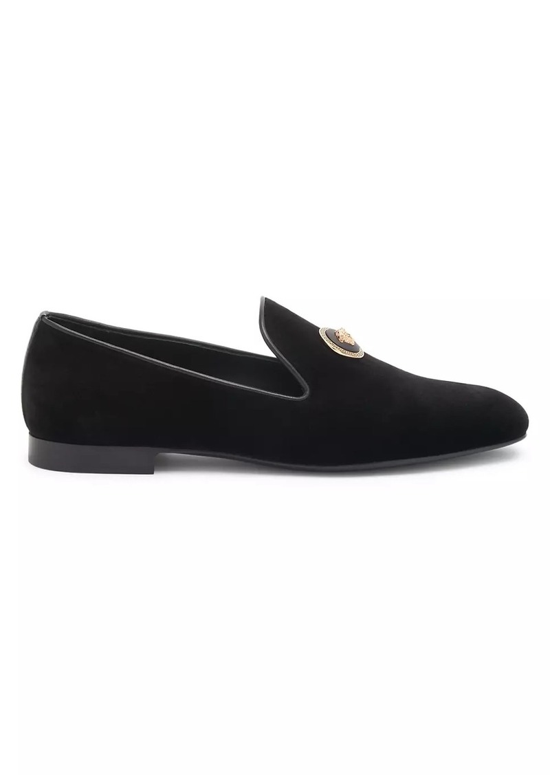 Versace Velvet Slip-On Loafers