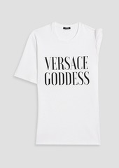 Versace - One-sleeve printed cotton-jersey T-shirt - White - IT 38