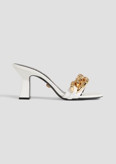 Versace - Chain-embellished leather mules - White - EU 37