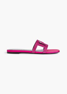Versace - Crystal-embellished leather sandals - Pink - EU 36