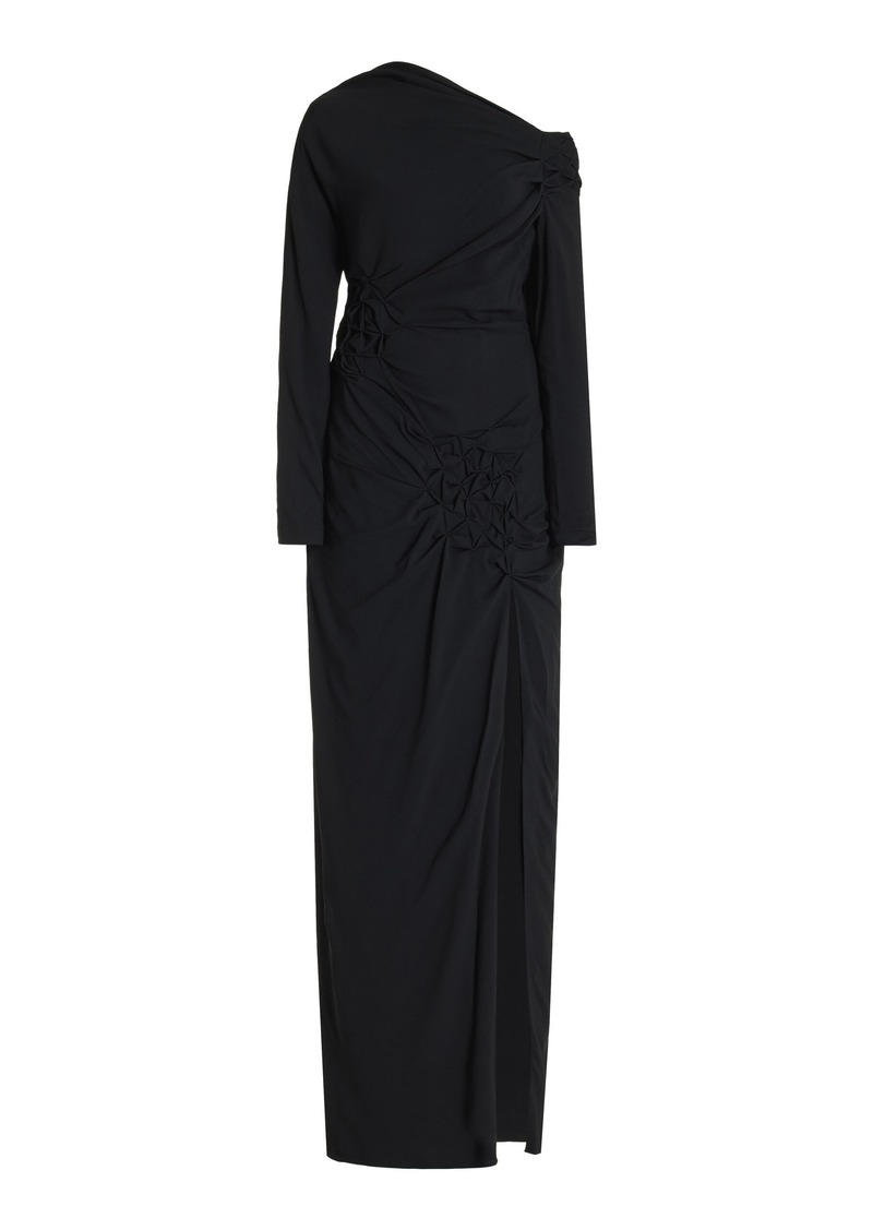 Versace - Draped Stretch-Knit Maxi Dress - Black - IT 42 - Moda Operandi