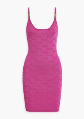 Versace - Embellished jacquard-knit mini dress - Pink - IT 38