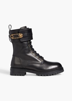 Versace - Embellished leather combat boots - Black - EU 41