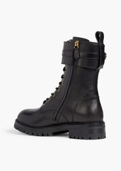 Versace - Embellished leather combat boots - Black - EU 41