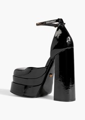 Versace - Medusa Aevitas embellished patent-leather platform pumps - Black - EU 41