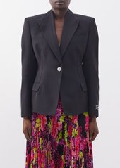 Versace - Exaggerated-shoulder Wool Jacket - Womens - Black