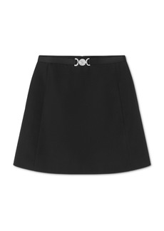 Versace - Grain de Poudre Wool Skirt  - Black - IT 40 - Moda Operandi