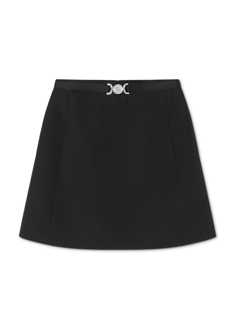 Versace - Grain de Poudre Wool Skirt  - Black - IT 40 - Moda Operandi