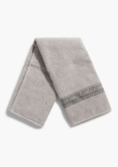 Versace - Jacquard-trimmed cotton-terry towel - Gray - OneSize
