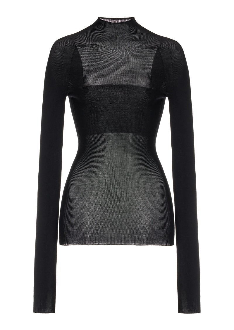 Versace - Knit Wool Top - Black - IT 38 - Moda Operandi