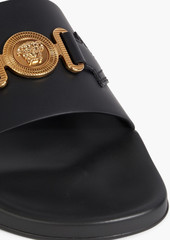 Versace - La Medusa embellished leather slides - Black - EU 38