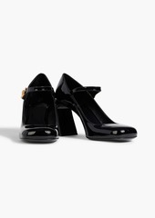 Versace - La Medusa embellished patent-leather Mary Jane pumps - Black - EU 36