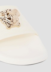 Versace - La Medusa embellished rubber slides - White - EU 35
