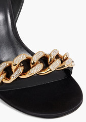 Versace - La Medusa embellished satin sandals - Black - EU 36