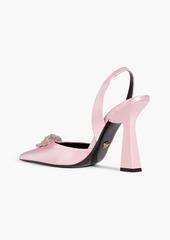 Versace - La Medusa embellished satin slingback pumps - Pink - EU 36