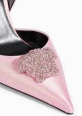 Versace - La Medusa embellished satin slingback pumps - Pink - EU 36