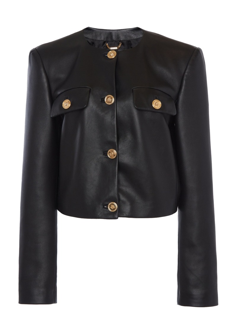 Versace - Leather Jacket - Black - IT 44 - Moda Operandi