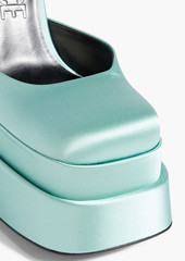 Versace - Medusa Aevitas embellished satin platform pumps - Green - EU 37