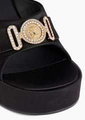 Versace - Medusa Biggie satin platform mules - Black - EU 38.5