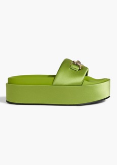 Versace - Medusa Biggie satin platform slides - Green - EU 37