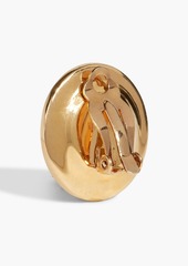 Versace - Gold-tone enamel clip earrings - Metallic - OneSize