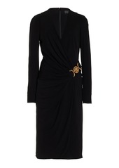 Versace - Medusa Jersey Midi Wrap Dress - Black - IT 38 - Moda Operandi