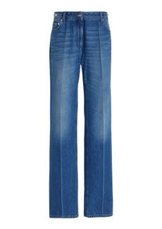 Versace - Medusa Rigid High-Rise Straight-Leg Jeans - Dark Wash - 25 - Moda Operandi