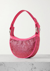 Versace - Mini crystal-embellished satin and leather shoulder bag - Pink - OneSize