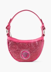 Versace - Mini crystal-embellished satin and leather shoulder bag - Pink - OneSize